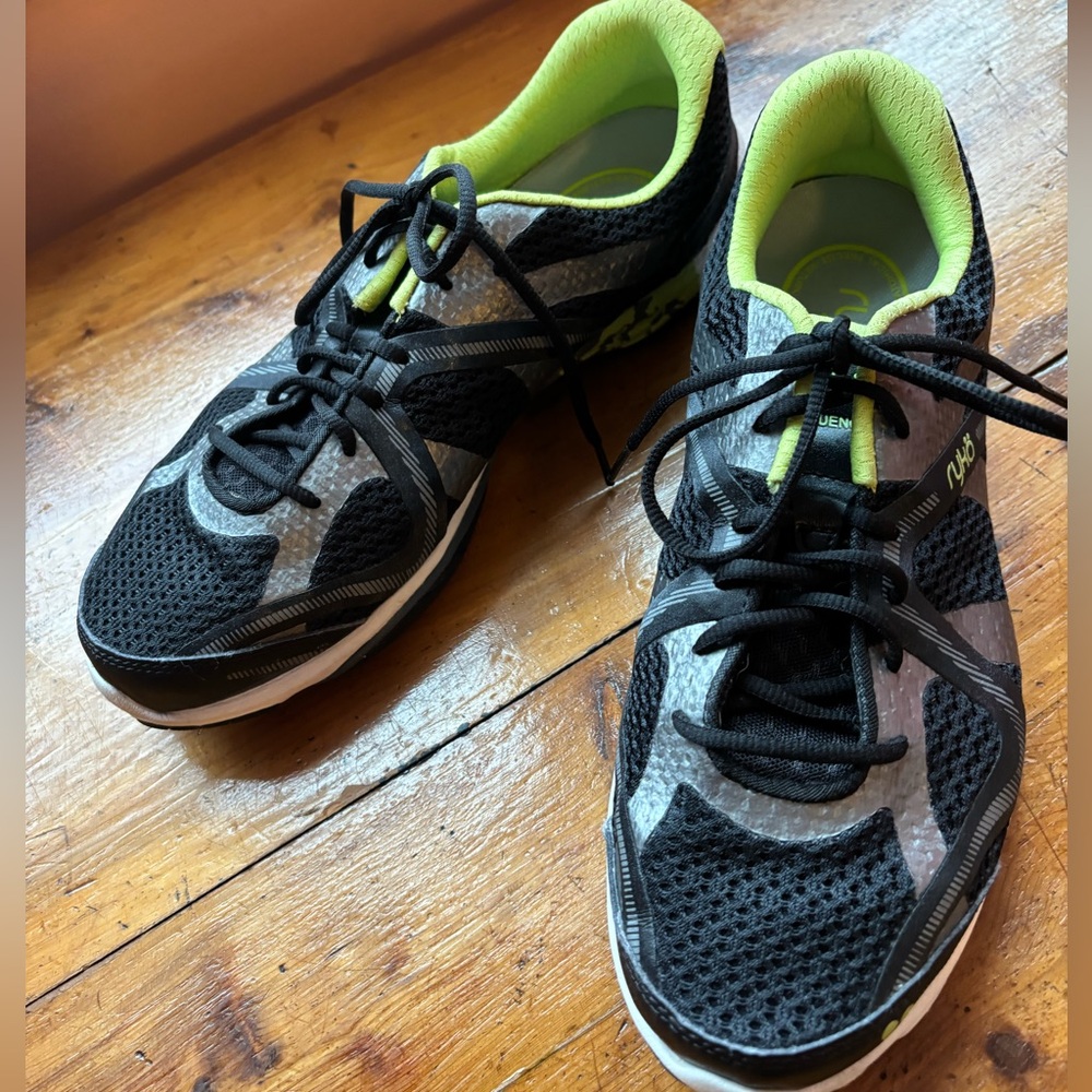 Ryka Black and Green Influence Cross-Trainers